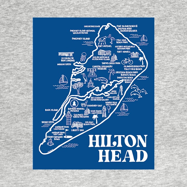 Hilton Head Map by fiberandgloss